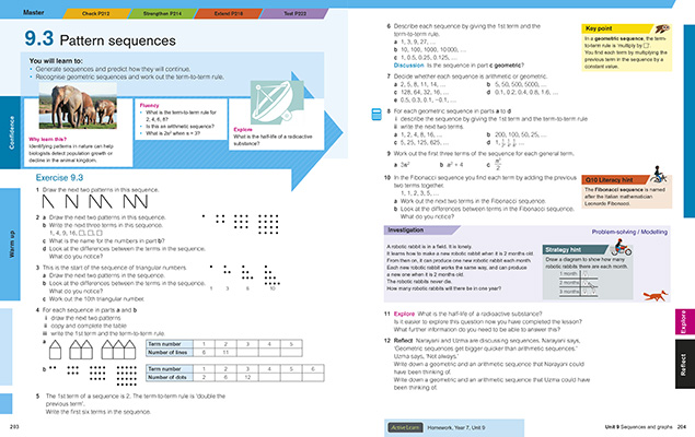 Gallery image for KS3 Maths progress Y7 student book spread